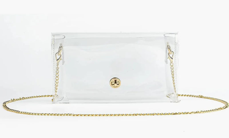 Mavi Bandz - Clear Crossbody bag with Gold Adjustable Chain, Handbags, Shoulder Bags 2