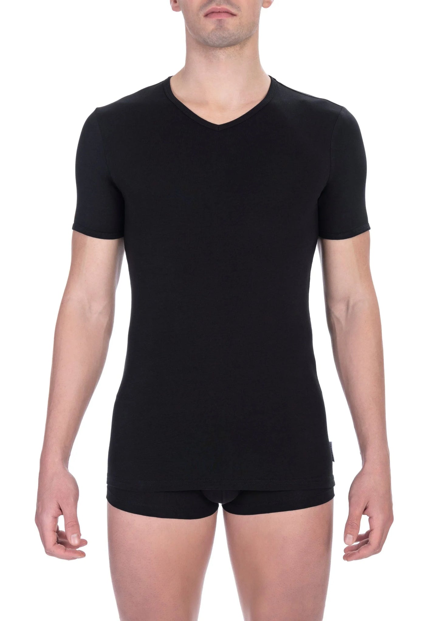 Bikkembergs Black Cotton Men's V-Neck T-Shirt