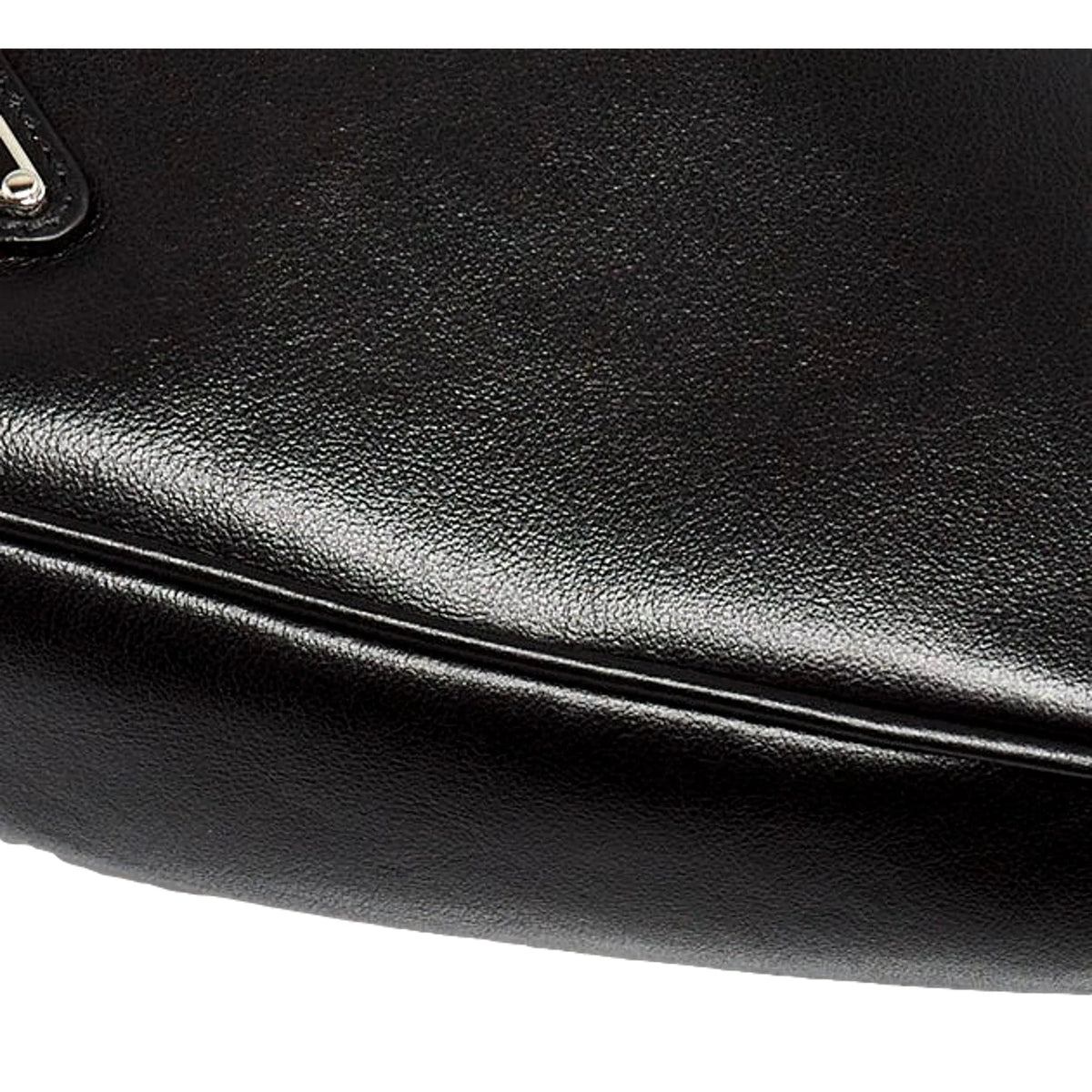 Prada Grace Triangle Leather Pouch Clutch Bag with Embossed Logo