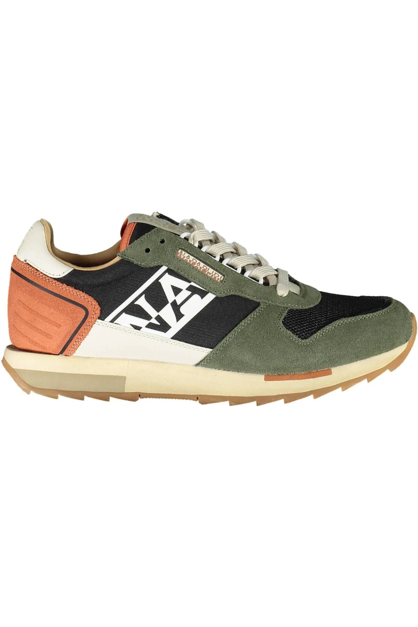 Napapijri Trendy Green Lace-Up Sneakers for the Modern Man