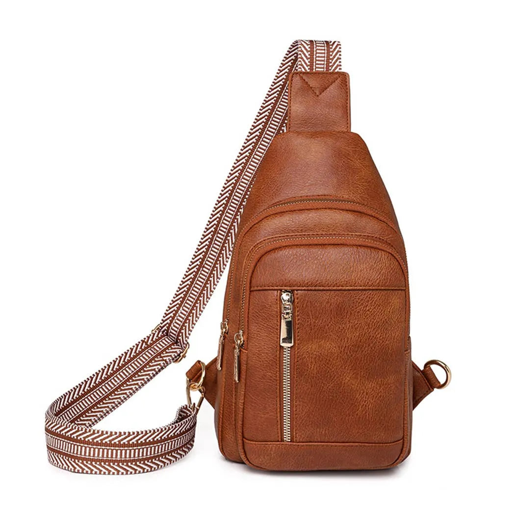 Fashionable Retro PU Crossbody Bag: Brown / Medium, Handbags, Cross Body Bags, Clayton's Online Store LLC