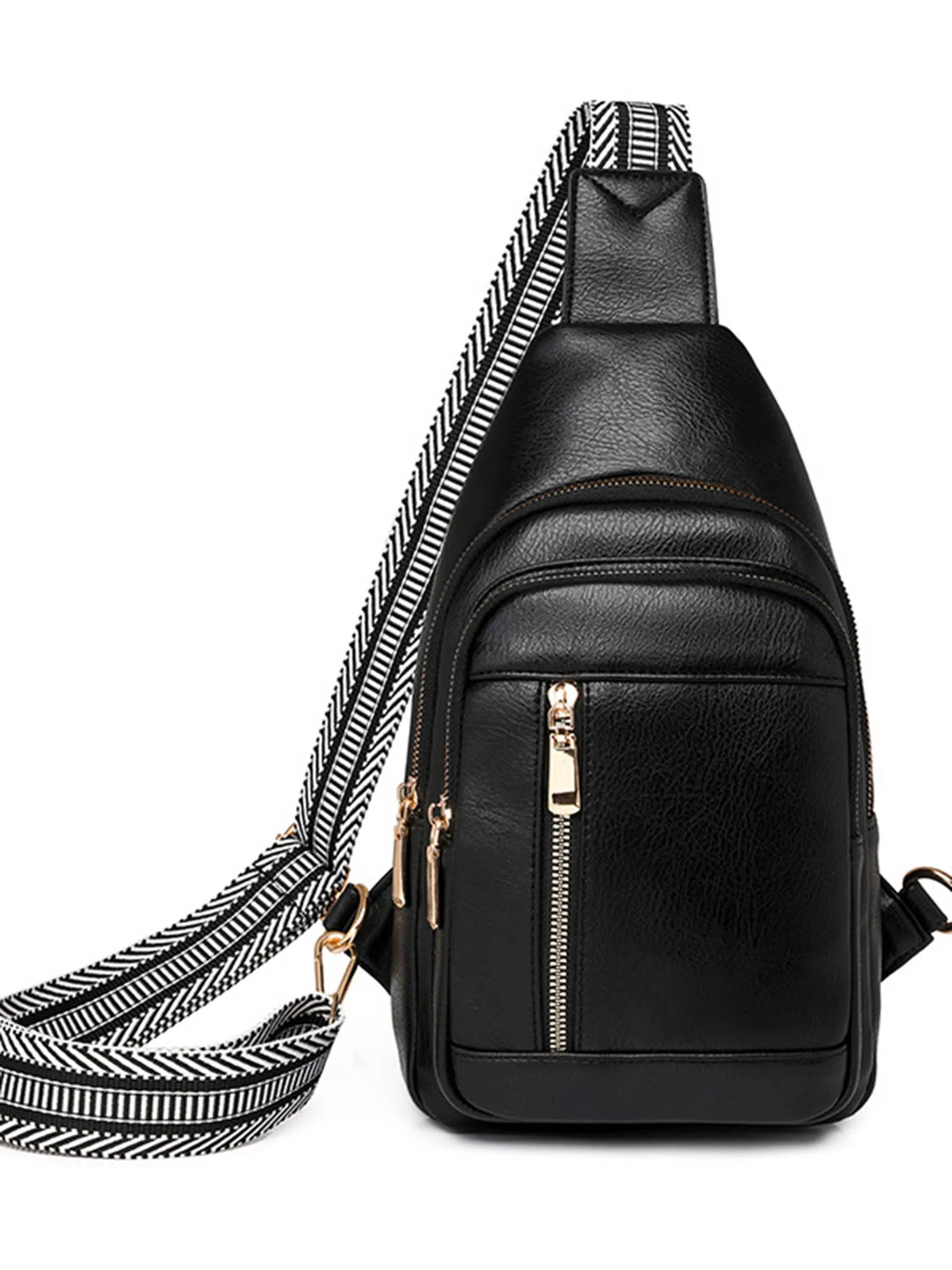 Fashionable Retro PU Crossbody Bag: Black / Medium, Handbags, Black Cross Body Bags, Clayton's Online Store LLC