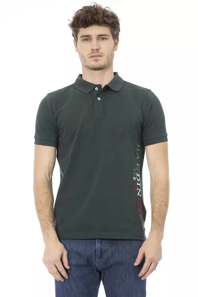 Baldinini Trend Chic Green Embroidered Polo Shirt