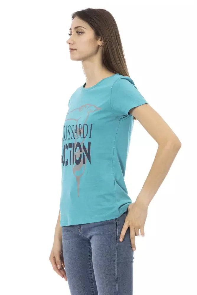 Trussardi Action Light Blue Cotton Women Top