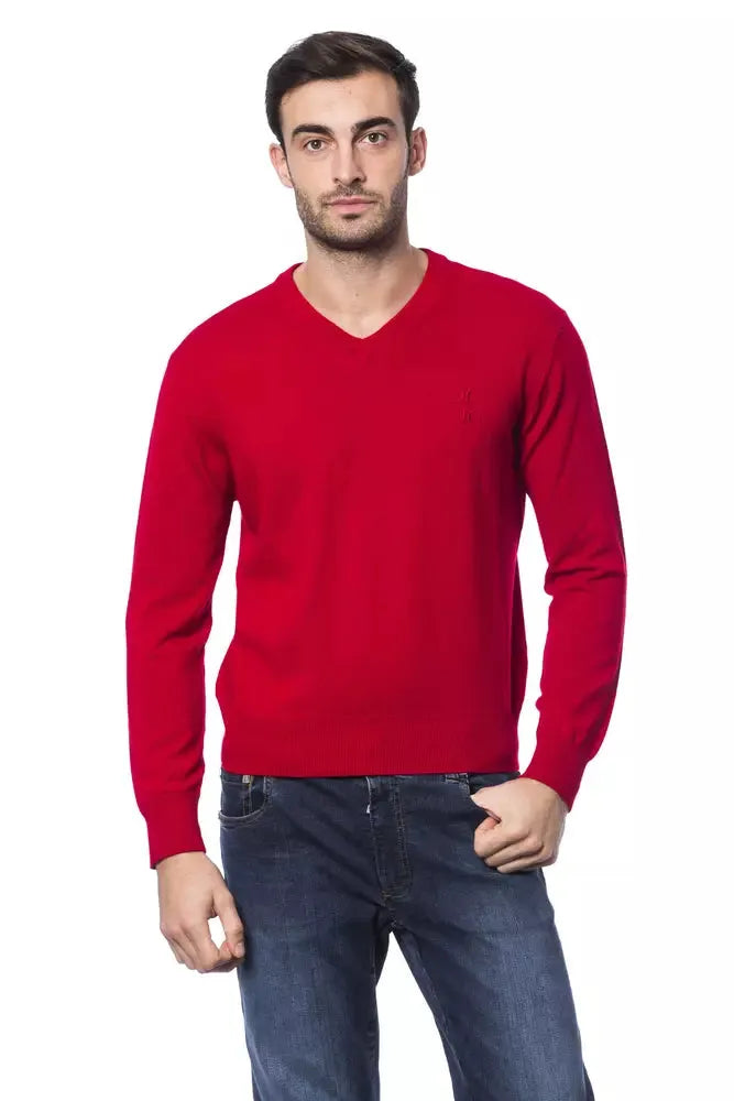 Billionaire Italian Couture Embroidered Merino Wool Crew Neck Sweater