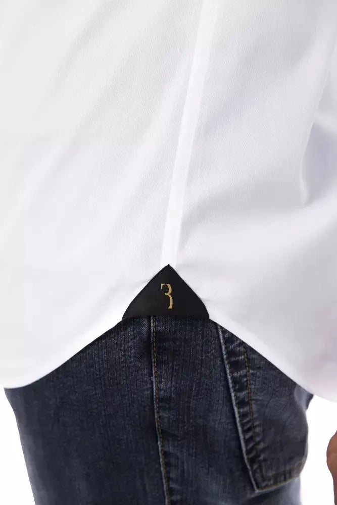 Billionaire Italian Couture White Cotton Men Shirt