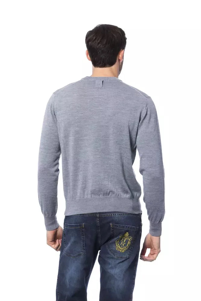 Billionaire Italian Couture Embroidered Merino Wool Crew Neck Sweater