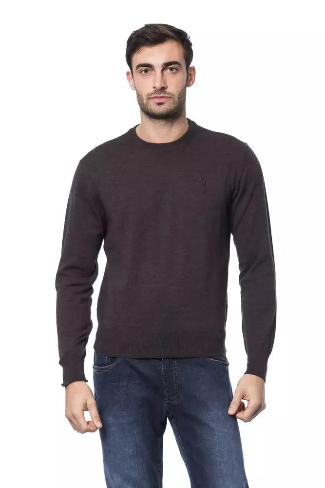 Billionaire Italian Couture Brown Merino Wool Men Sweater