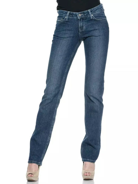 Ungaro Fever Chic Regular Fit Blue Jeans with Unique Logo Detail