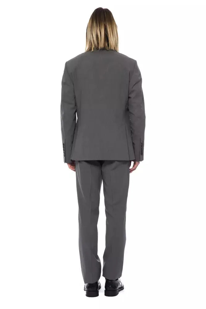 Billionaire Italian Couture Gray Wool Men Suit