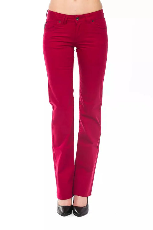 Ungaro Fever Ravishing Red Regular Fit Pants with Chic Detailing