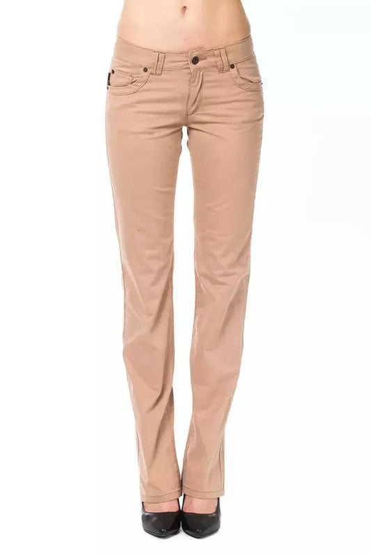 Ungaro Fever Chic Beige Regular Fit Pants for Women