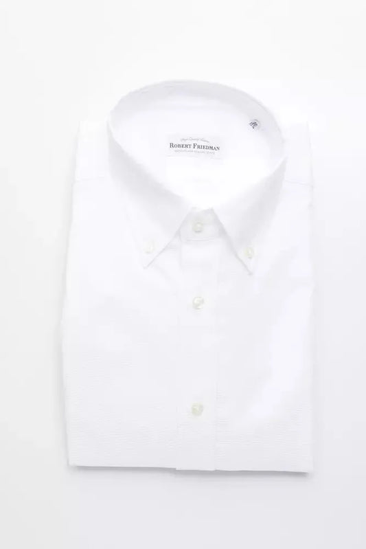 Robert Friedman White Cotton Men Shirt