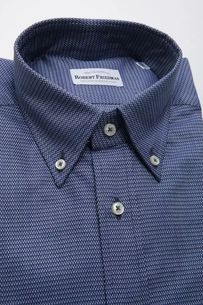 Robert Friedman Blue Cotton Men Shirt