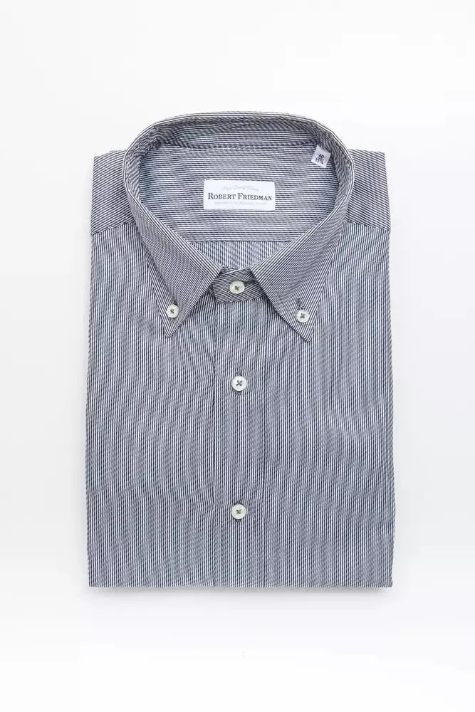 Robert Friedman Blue Cotton Men Shirt