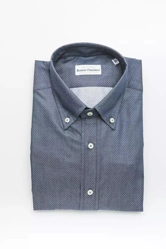 Robert Friedman Blue Cotton Men Shirt