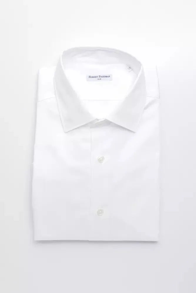 Robert Friedman White Cotton Men Shirt