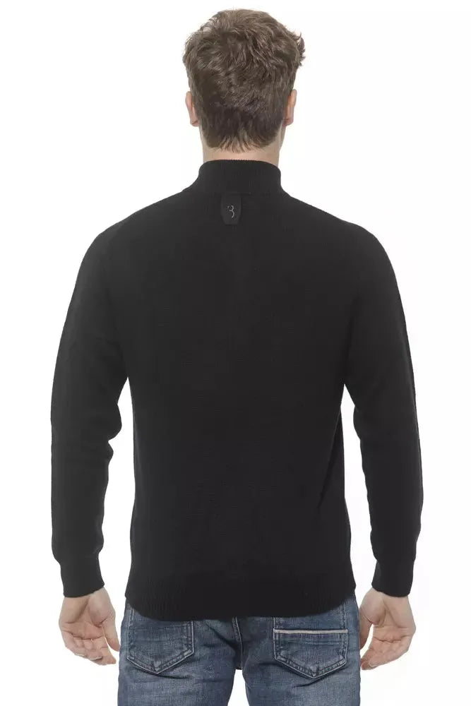 Billionaire Italian Couture Black Cashmere Men Sweater