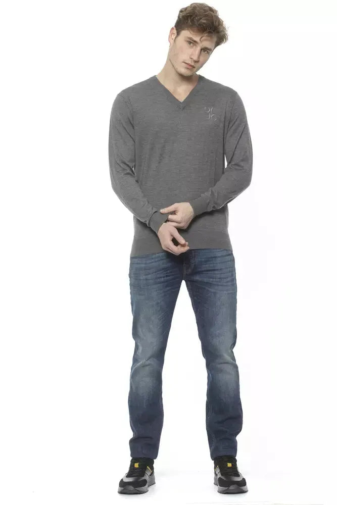 Billionaire Italian Couture Exquisite Cashmere V-Neck Mens Sweater