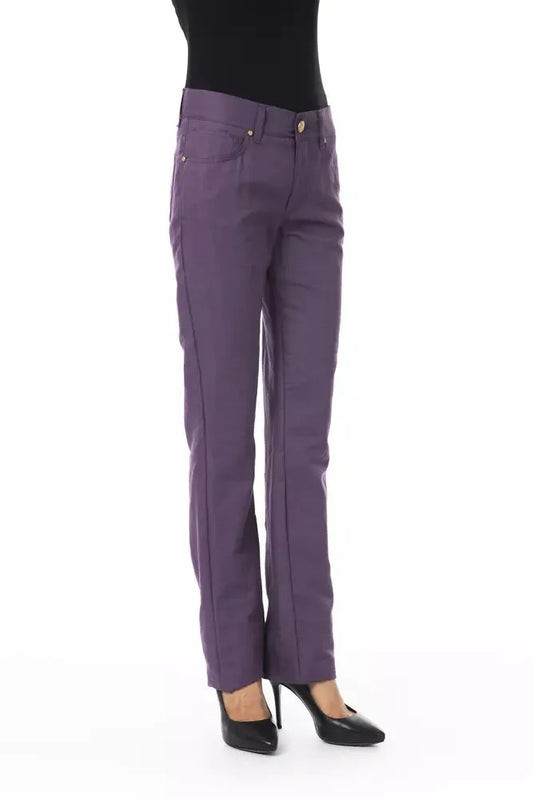 BYBLOS Purple Cotton Women Pant