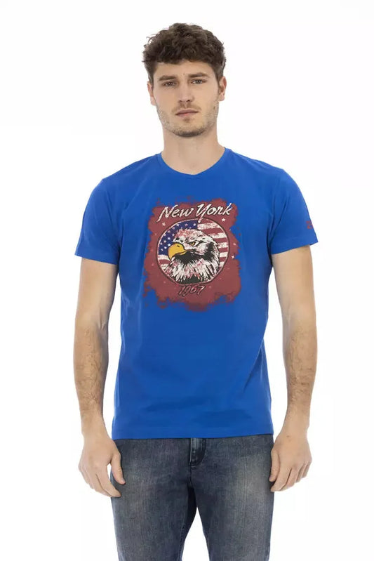 Trussardi Action Sleek Blue Short Sleeve Round Neck Tee