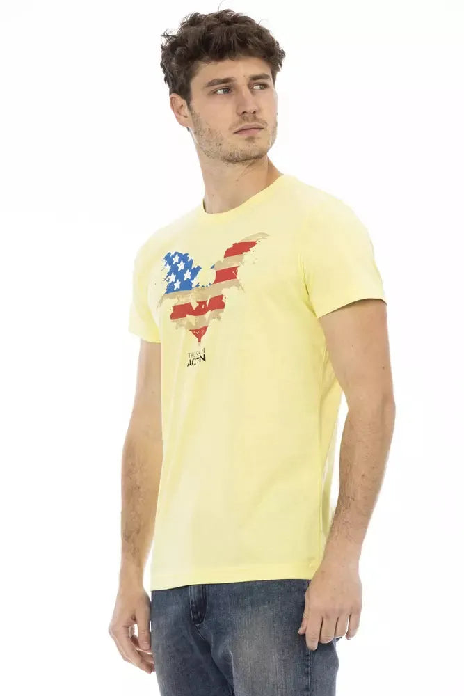 Trussardi Action Sunshine Yellow Casual Tee with Graphic Print