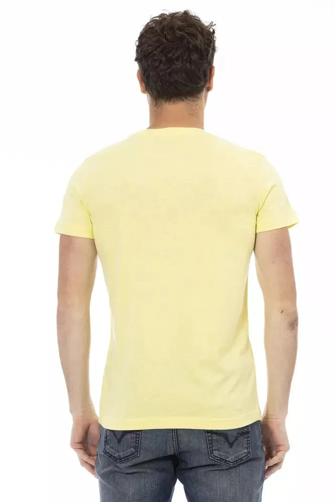 Trussardi Action Sunshine Yellow Casual Tee with Graphic Print