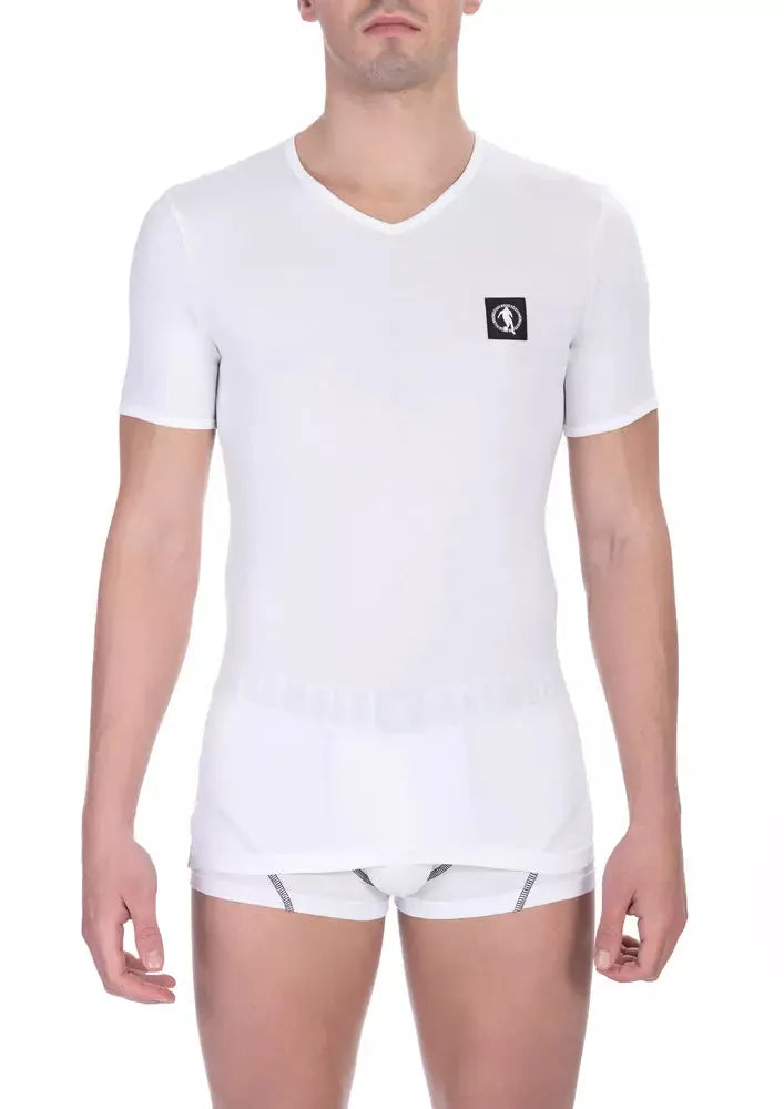 Bikkembergs Chic V-Neck Bi-Pack T-Shirts in White