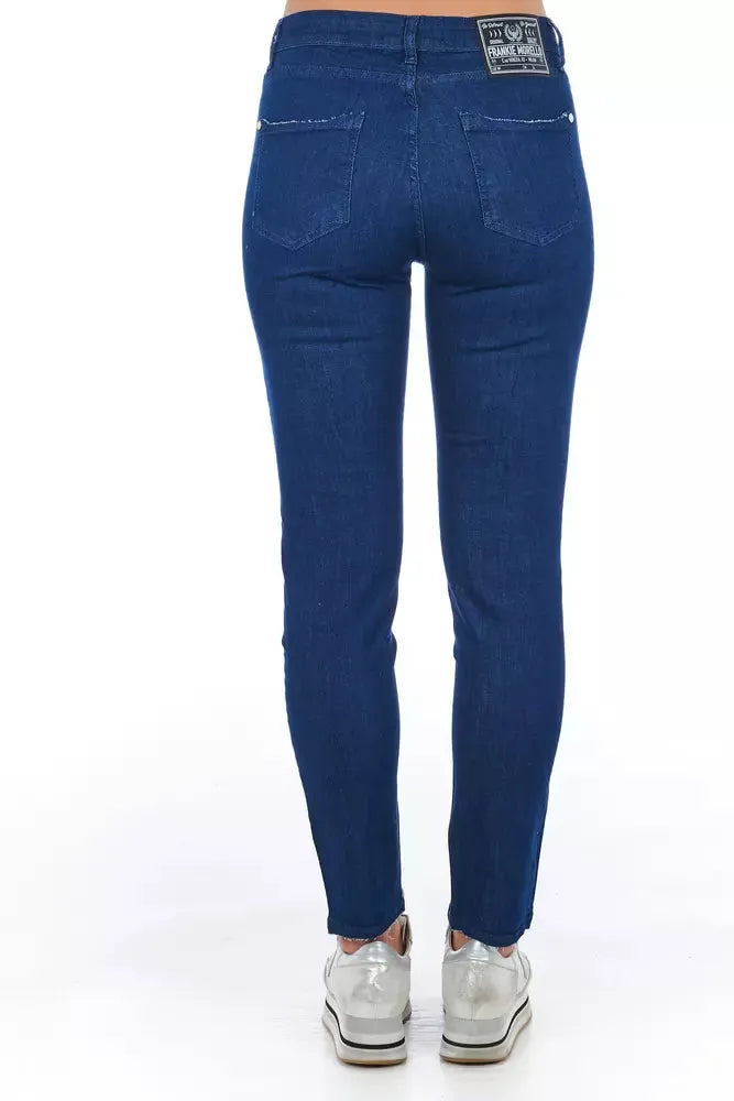 Frankie Morello Blue Cotton Women Jeans