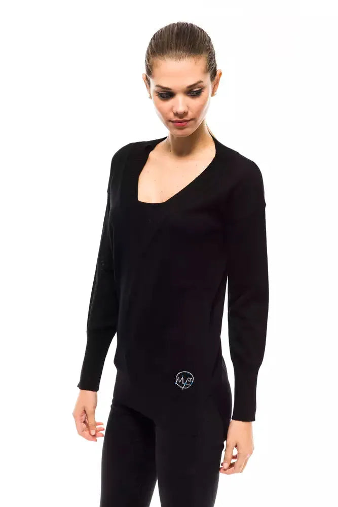 Montana Blu Black Wool Women Sweater