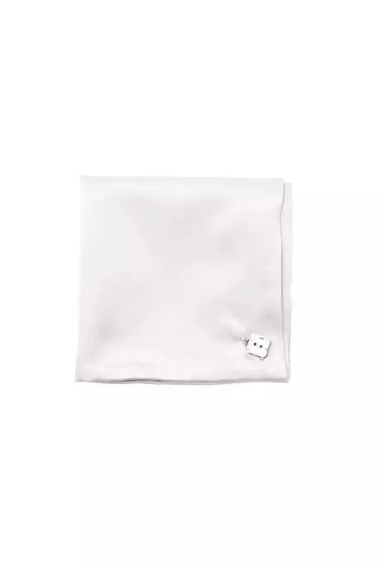 Billionaire Italian Couture White Sisal Men Pocket Square