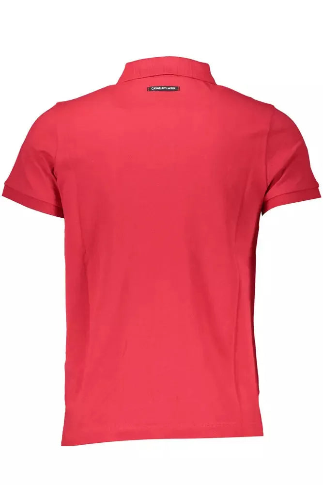 Cavalli Class Elegant Pink Cotton Polo for the Discerning Gentleman