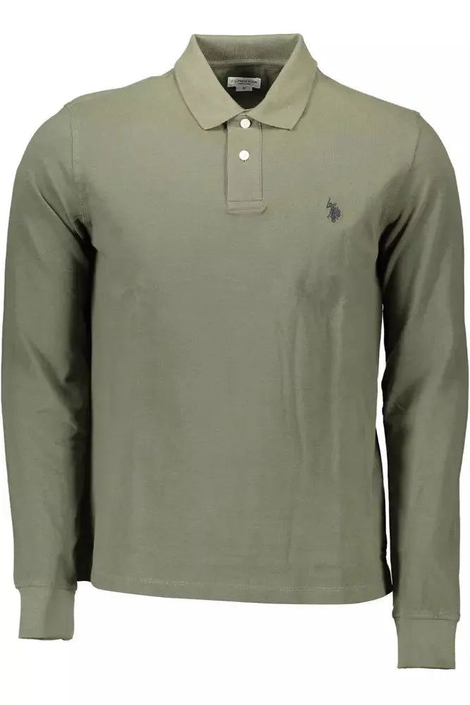 U.S. POLO ASSN. Elegant Green Long-Sleeved Polo Shirt