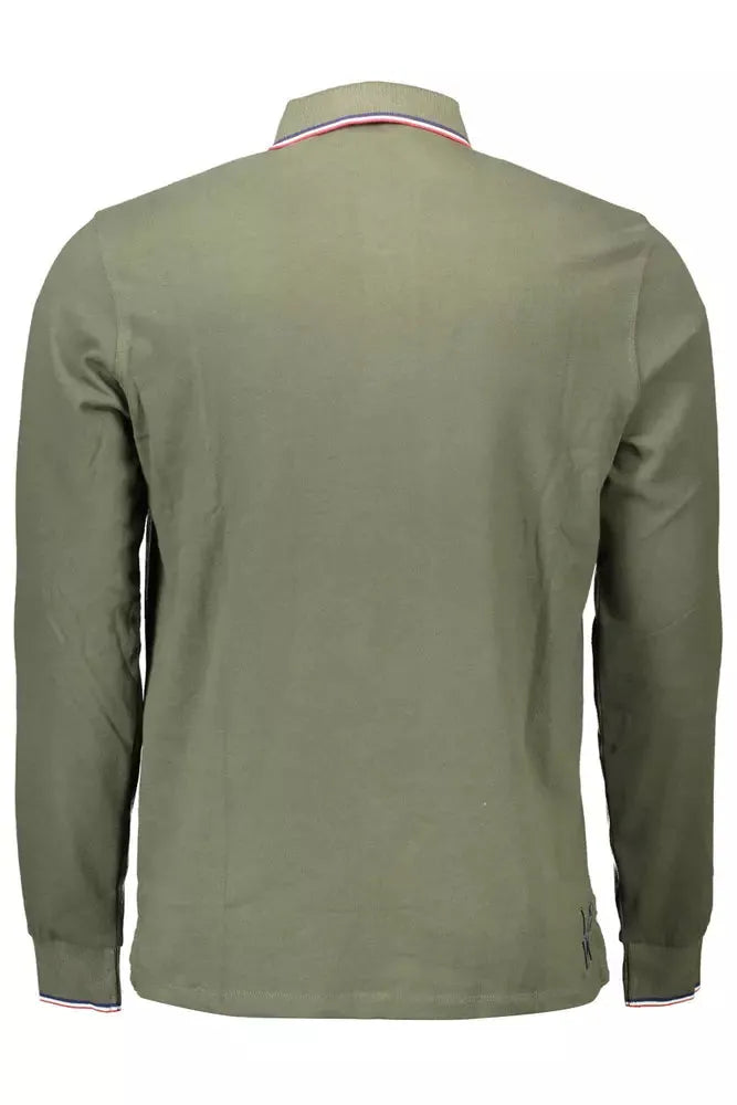 U.S. POLO ASSN. Chic Green Cotton Polo with Contrasting Details