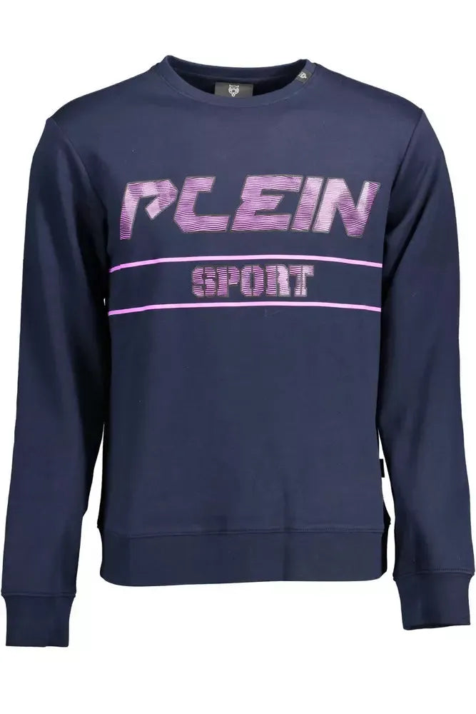 Plein Sport Sleek Blue Athletic Sweatshirt with Logo Detail