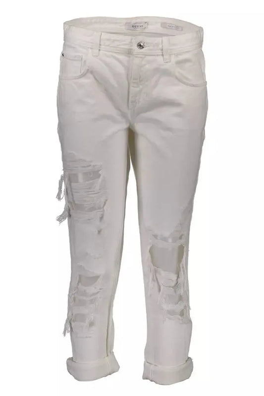 Guess Jeans Chic White Distressed Denim Enchantress