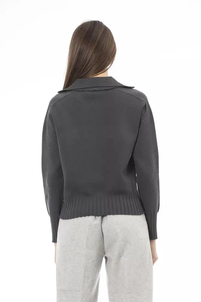 Alpha Studio Green Wool Women Sweater