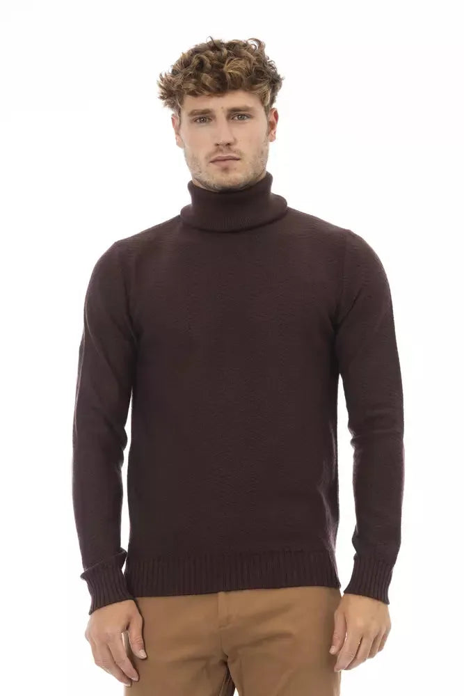 Alpha Studio Brown Merino Men Sweater