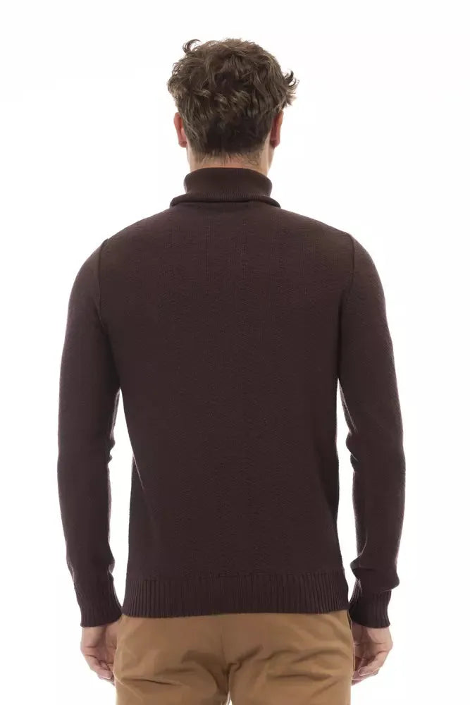 Alpha Studio Brown Merino Men Sweater