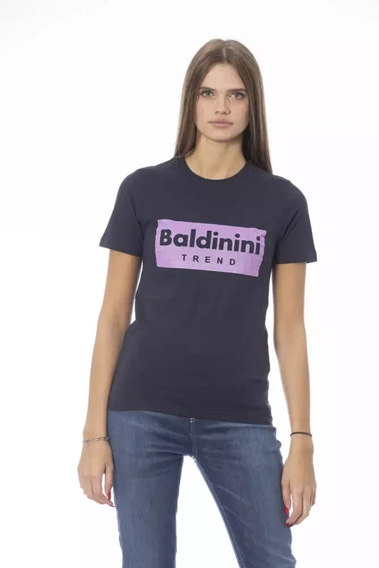 Baldinini Trend Chic Blue Cotton Crew Neck Tee