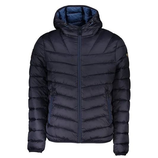 Napapijri Chic Blue Hooded Jacket with Sleek Design