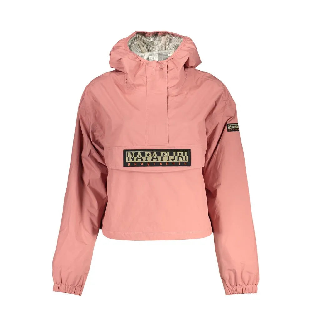 Napapijri Elegant Pink Hooded Waterproof Sports Jacket