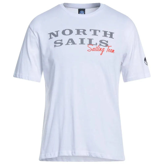 North Sails Pristine White Rubber Logo Tee