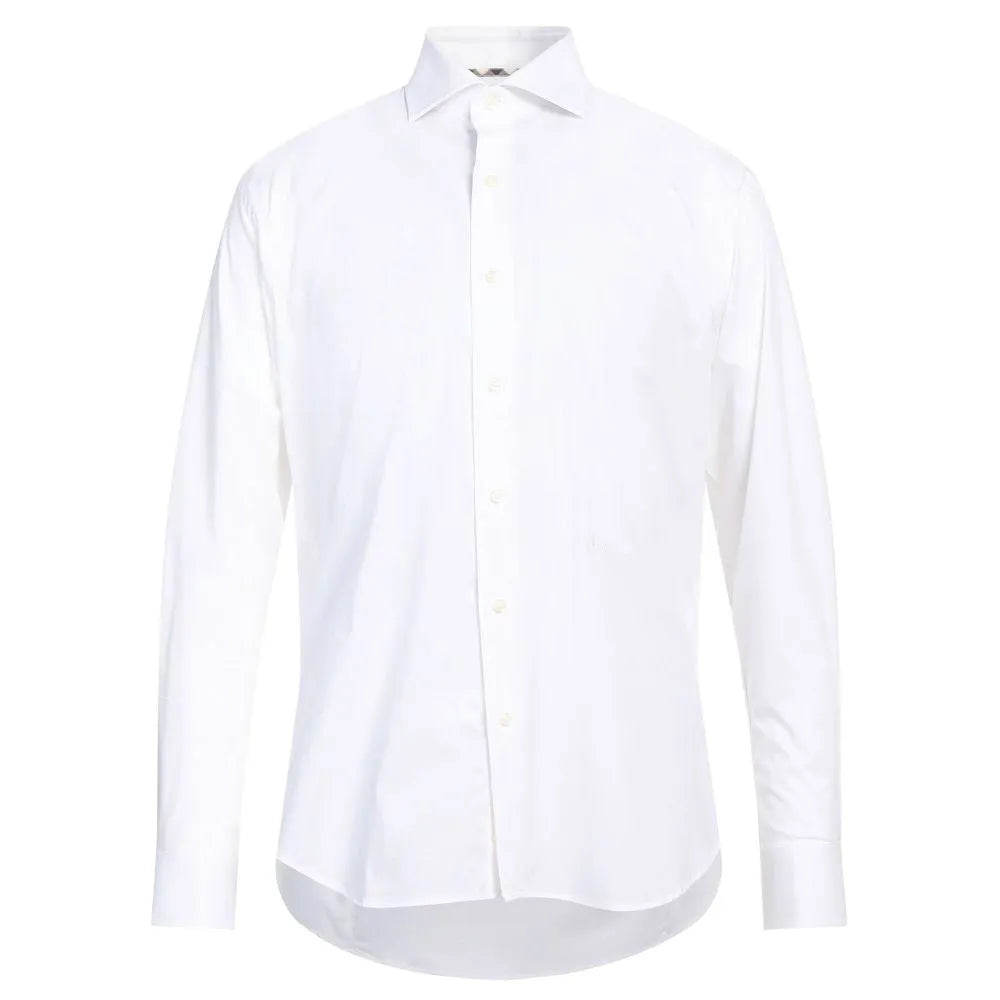 Aquascutum Sophisticated White Cotton Shirt with Embroidered Logo