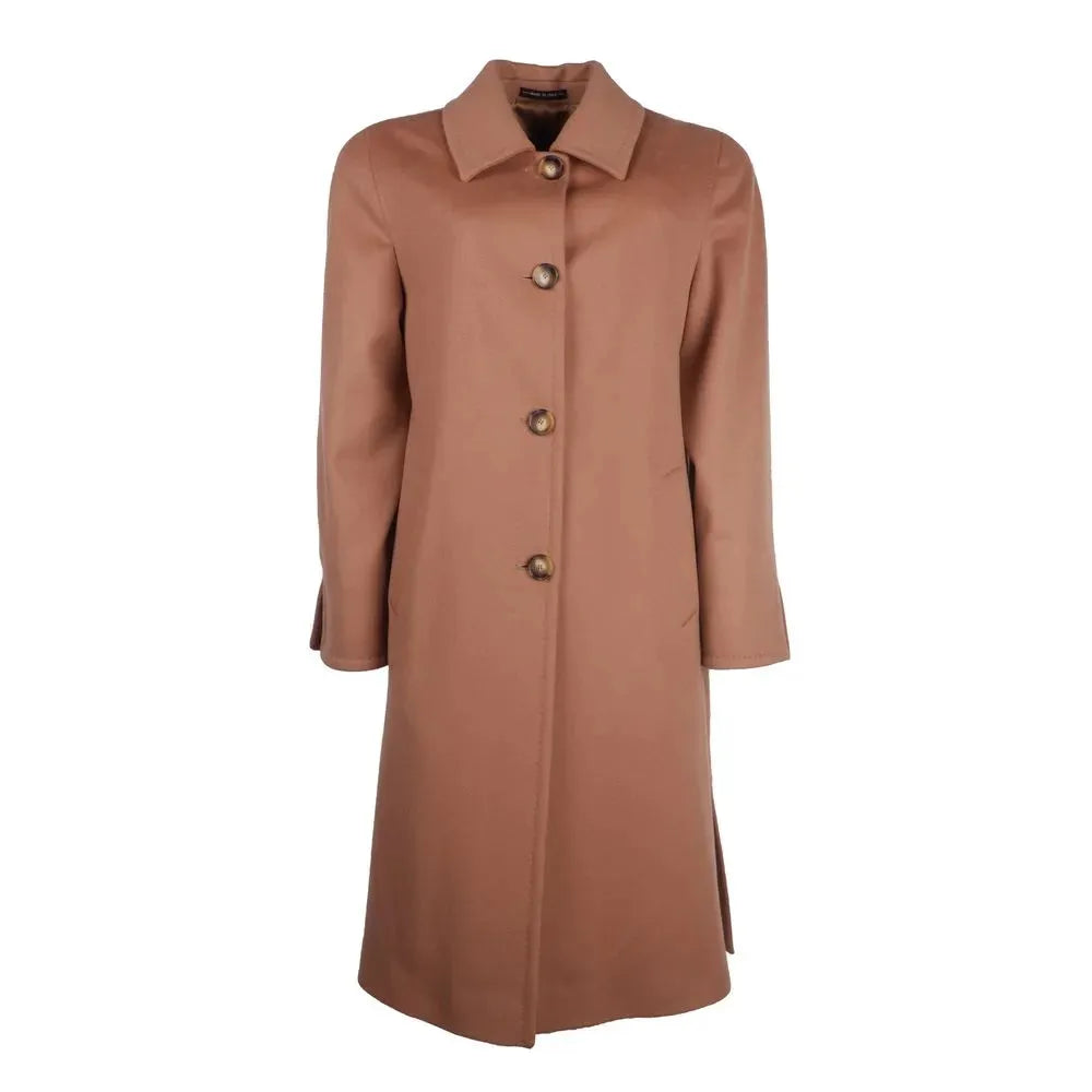 Made in Italy Chic Beige Virgin Wool Coat