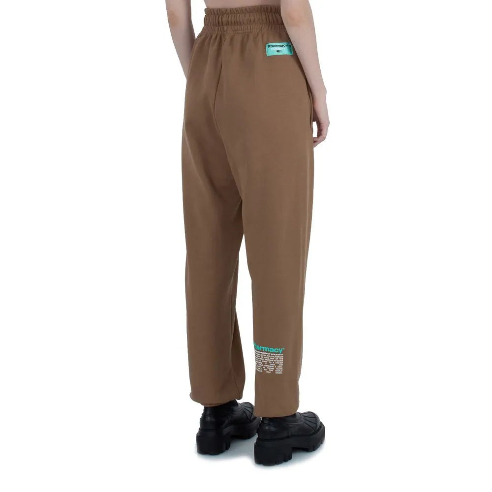 Pharmacy Industry Chic Cotton Jersey Trousers with Logo Print