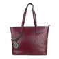 Plein Sport Eco-Leather Chic Burgundy Shopper with Chain Detail