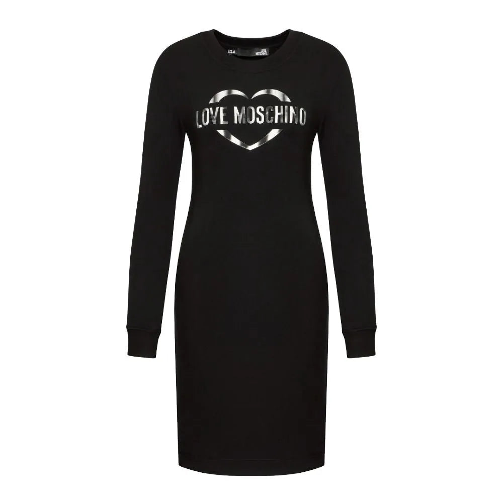 Love Moschino Chic Cotton Blend Logo Dress