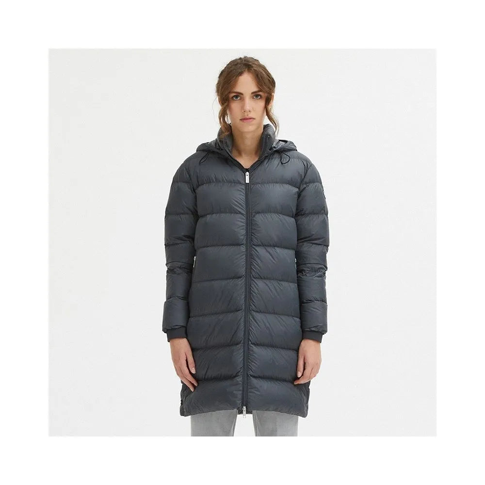 Centogrammi Luxurious Padded Hooded Jacket in Dark Grey