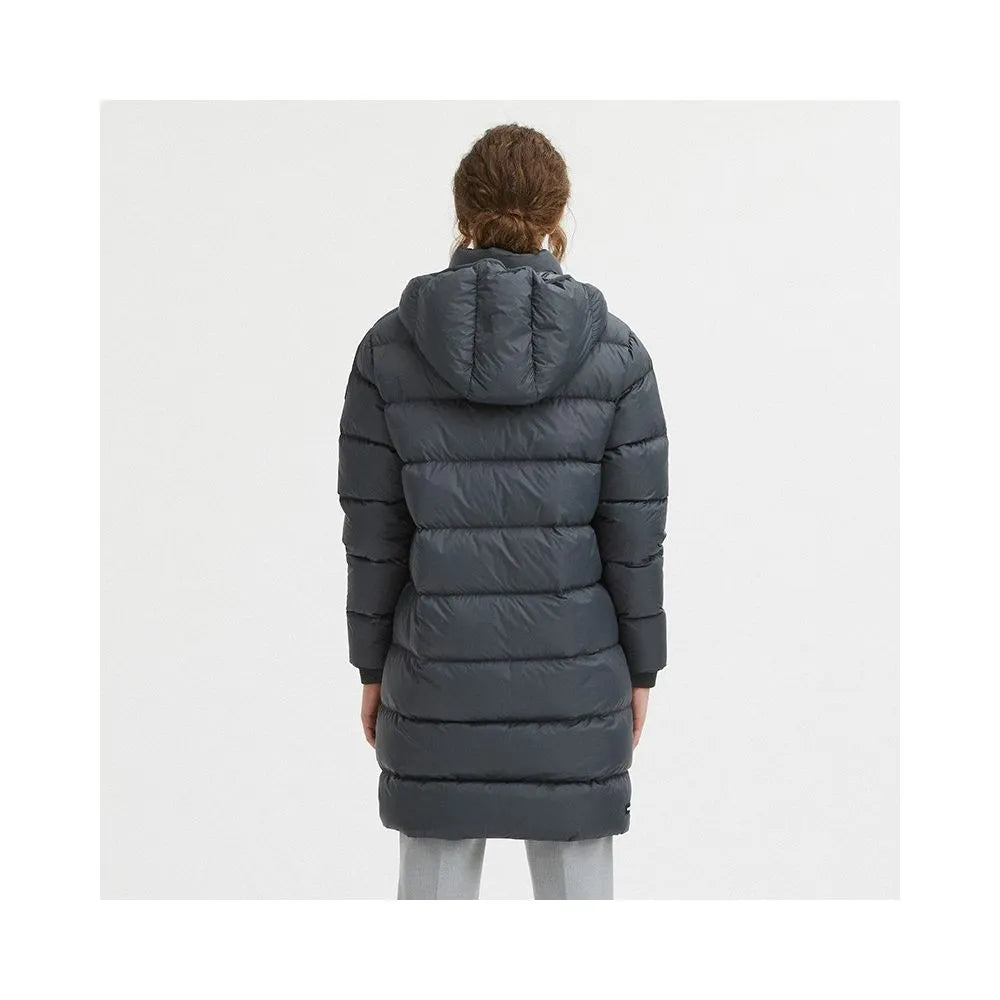 Centogrammi Luxurious Padded Hooded Jacket in Dark Grey